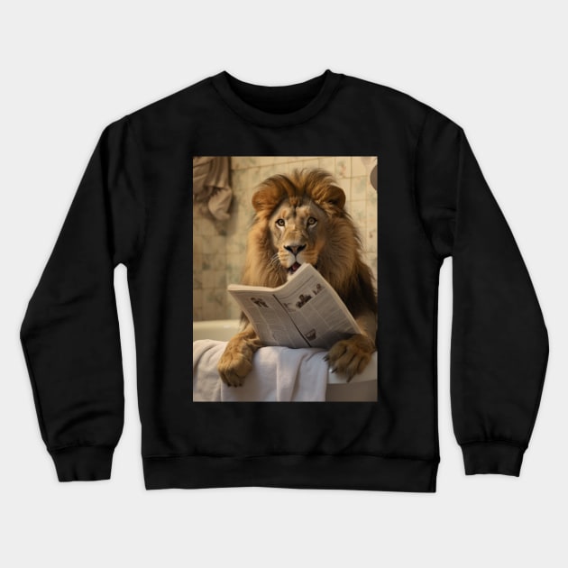 The Lion's Leisure Read Crewneck Sweatshirt by vk09design